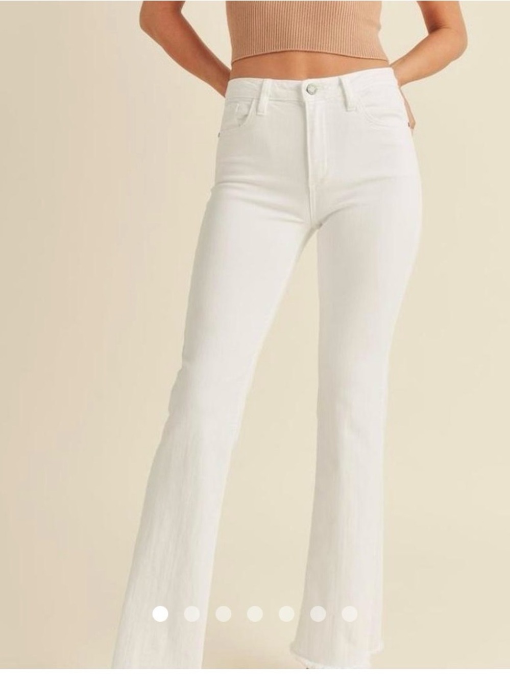 Zara White High-Rise Flared Jeans